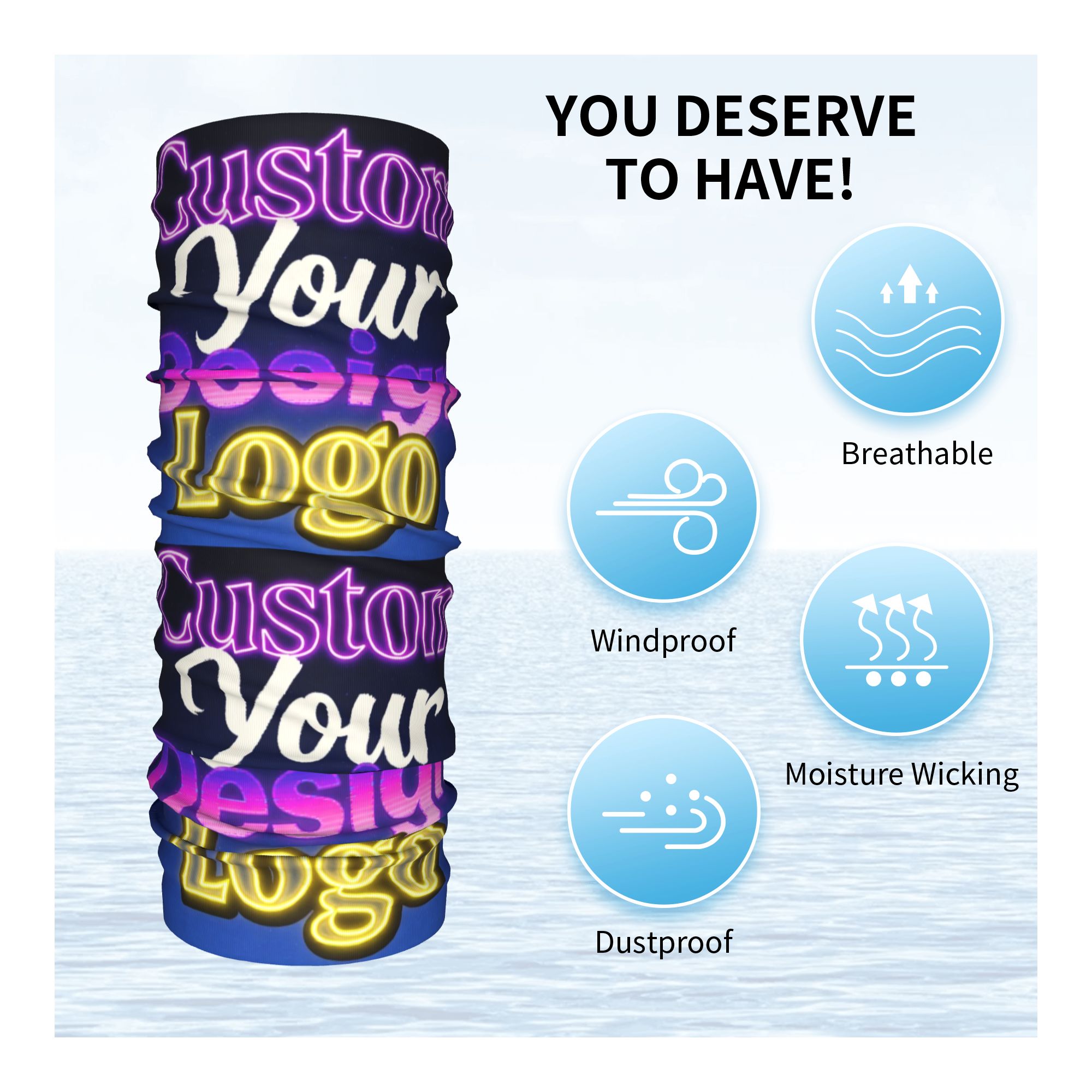 Custom Custom Your Design Logo - Neck Warmer Tube 评论和价格