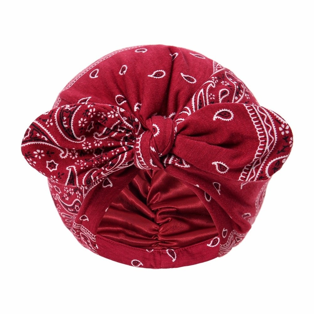 Satin Lined Bandana Turban Hat - Bow Tie Pre Tied 评论和价格