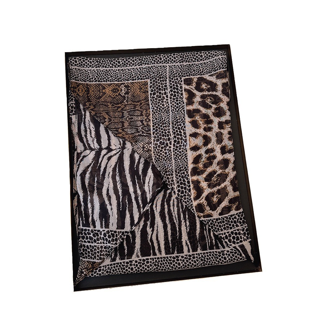 Leopard Small Long Silk Scarf  - Silk Tie Striped 评论和价格