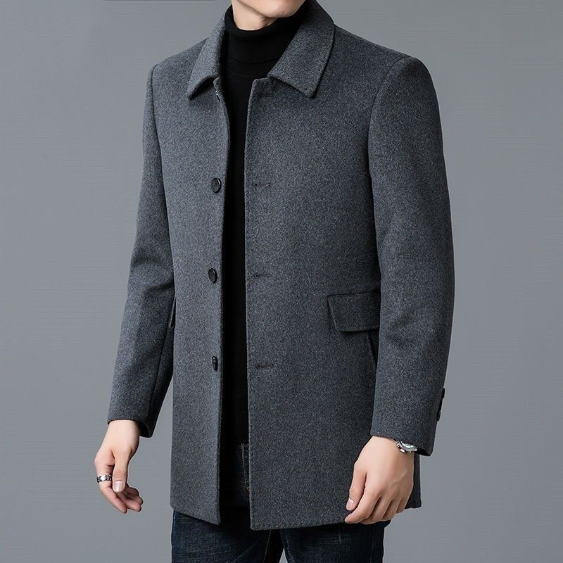 Wool Blend Coat White Mans Sha - Muffler Men Wool 评论和价格