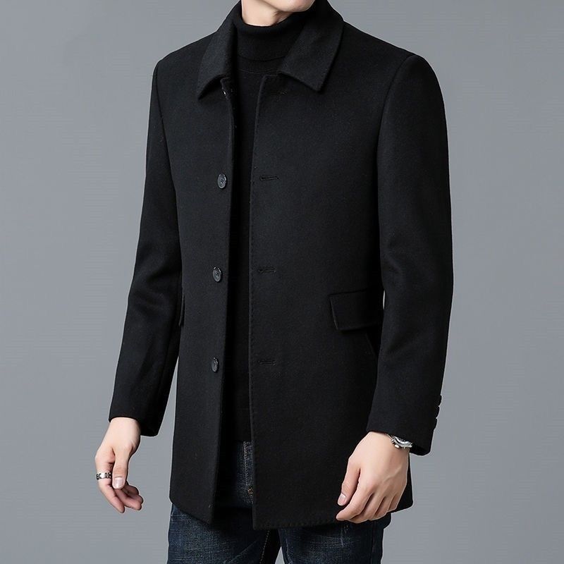 Wool Blend Coat White Mans Sha - Muffler Men Wool 评论和价格