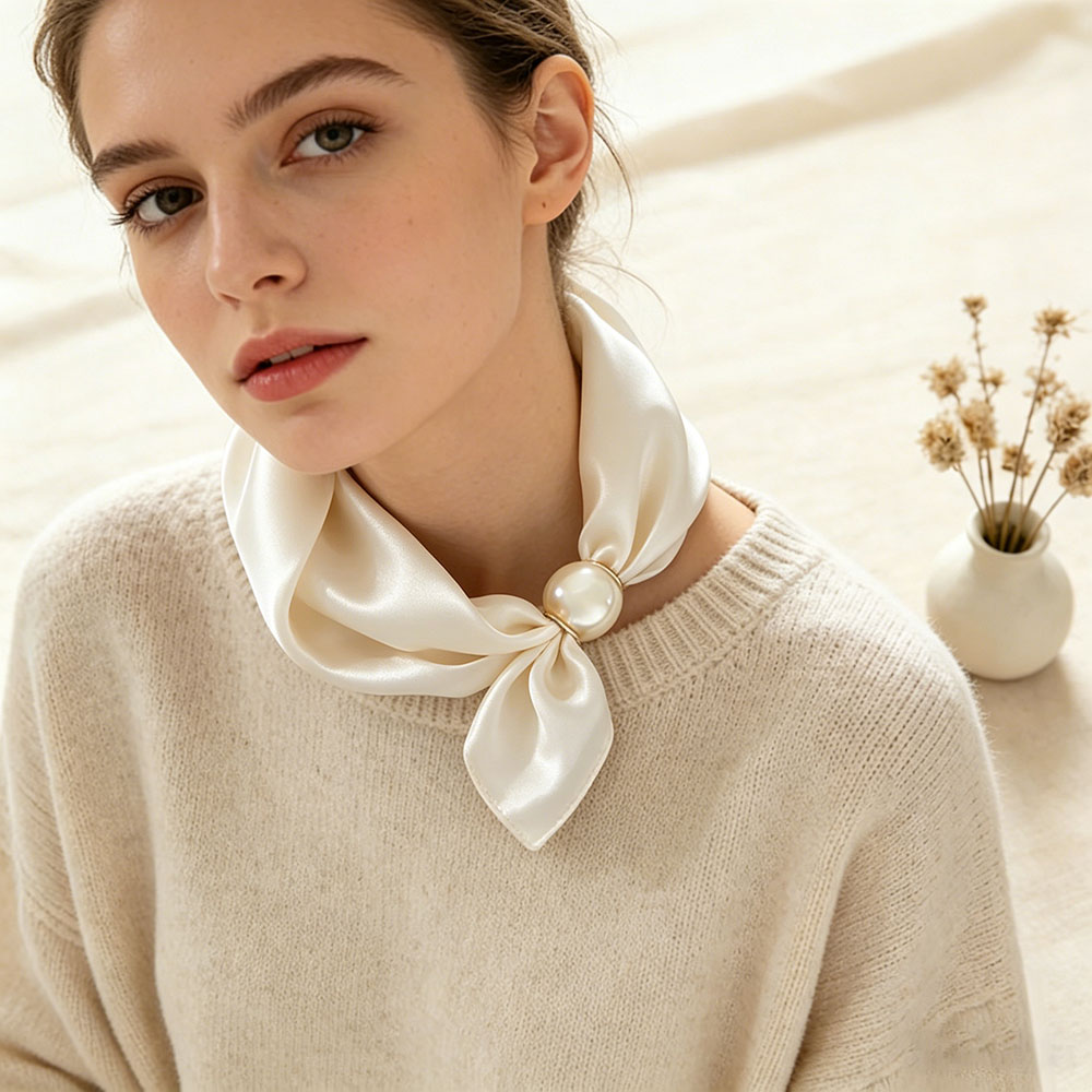 Scarf Chain Silk Lazy Magnetic - Ascot Neck Scarf 评论和价格