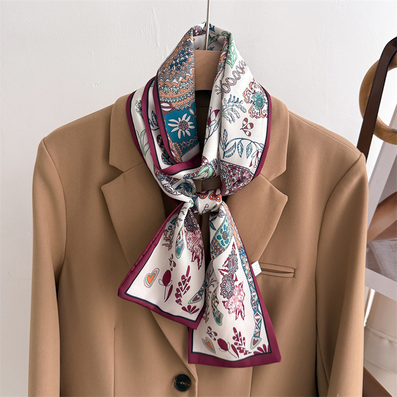 45 Color Women Silk Feel Print - Face Scarf Mask 评论和价格