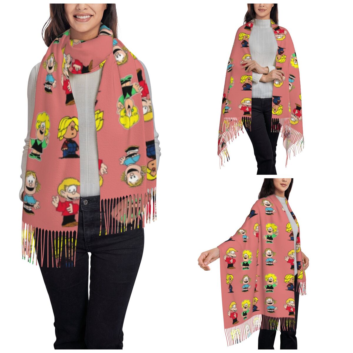 Womens Tassel Scarf Mafaldas C - Pashmina Wrap Large 评论和价格