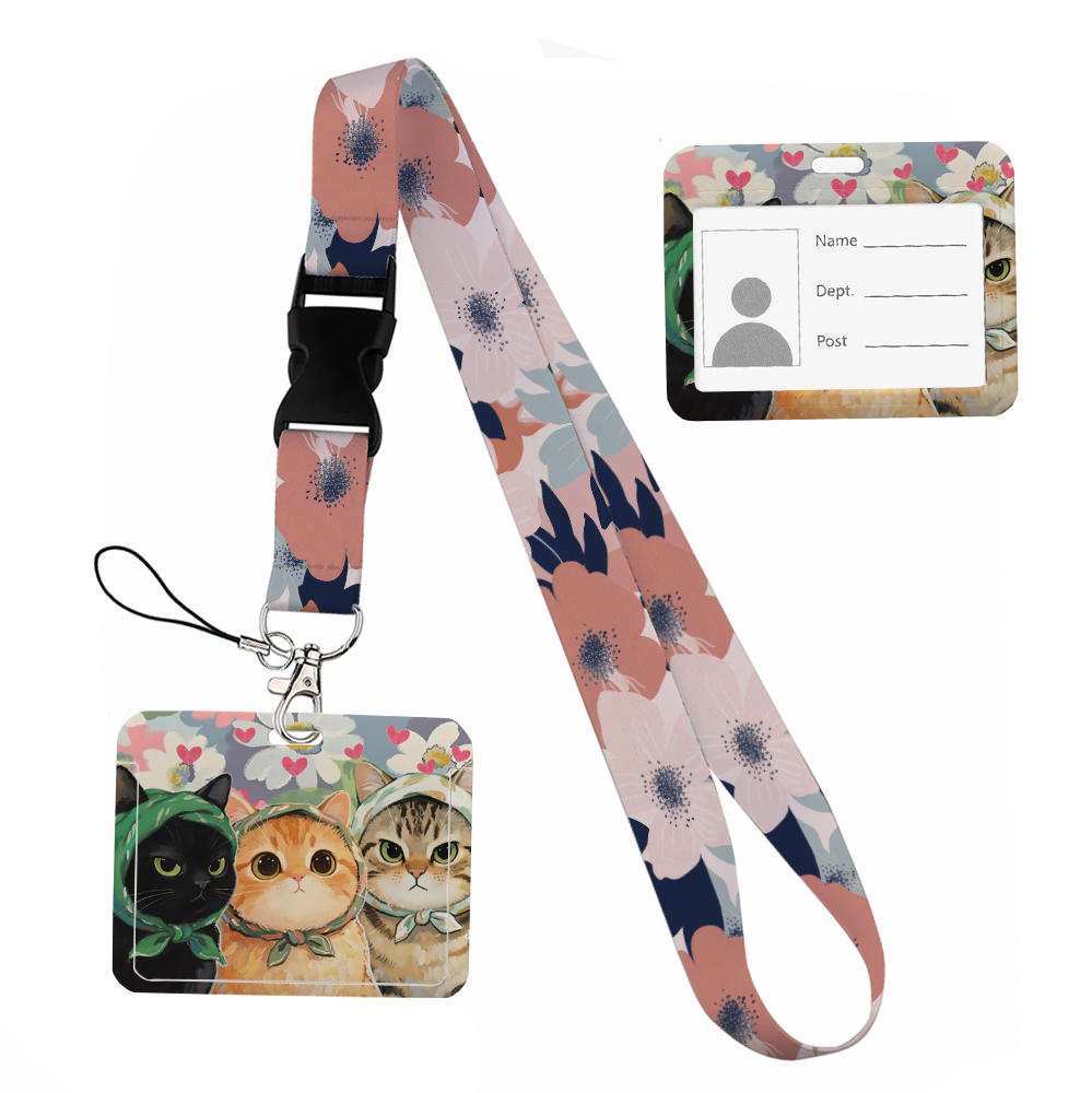 Small animals inside flowers P - Lanyard Badge Holder 评论和价格