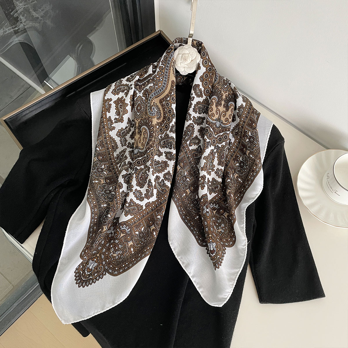 New Fashion 70X70cm Women's Sc - Bandana Cotton 评论和价格